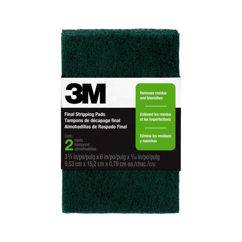 3M Final Stripping Pads, 0 Fine, 3-3/4 in. x 6 in. x 5/16 in., 2/Pack - Image 2